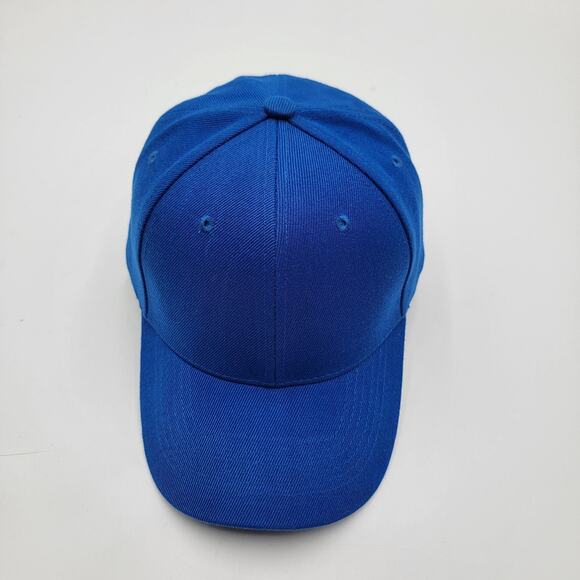 Blue Hat Cap Strap Back Wool Blend Mens Solid Adjustable Classic Plain 6 Panel - Picture 5 of 8
